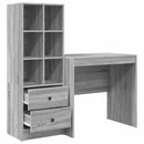 vidaXL Tárolóval rendelkező íróasztal fiókkal 2 pcs Szürke sonoma
