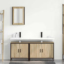 vidaXL Fürdőszoba bútor szett 3 pcs Barna 60 x 30 x 60 cm Faanyag