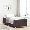 vidaXL Boxrugós ágy matracmal Sötétbarna és fehér 90 x 200 cm szövet