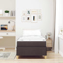 vidaXL Boxrugós ágy matracmal Sötétbarna és fehér 90 x 200 cm szövet
