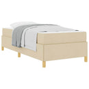 vidaXL Boxrugós ágy matracmal Krém és Bézs és Fehér 90 x 200 cm szövet