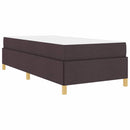 vidaXL Boxrugós ágy matracmal Sötétbarna és fehér 100 x 200 cm szövet