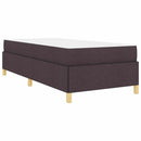 vidaXL Boxrugós ágy matracmal Sötétbarna és fehér 100 x 200 cm szövet