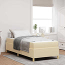 vidaXL Boxrugós ágy matracmal Fehér és krém 100 x 200 cm szövet