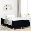 vidaXL Boxrugós ágy Fekete és fehér és fekete 120 x 190 cm szövet
