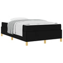 vidaXL Boxrugós ágy Fekete és fehér és fekete 120 x 190 cm szövet