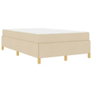 vidaXL Boxrugós ágy matracmal Krém és fehér 120 x 200 cm szövet