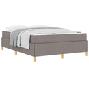 vidaXL Boxrugós ágy matracmal Taupe és fehér 140 x 190 cm szövet
