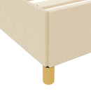 vidaXL Boxrugós ágy matracmal Krém és fehér 140 x 190 cm szövet