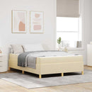 vidaXL Boxrugós ágy matracmal Krém és fehér 140 x 190 cm szövet