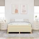 vidaXL Boxrugós ágy matracmal Krém és fehér 140 x 190 cm szövet