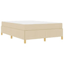 vidaXL Boxrugós ágy matracmal Krém és fehér 140 x 190 cm szövet