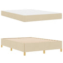vidaXL Boxrugós ágy matracmal Krém és fehér 140 x 190 cm szövet