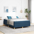 vidaXL Boxrugós ágy matracmal Kék és Fehér 140 x 190 cm szövet