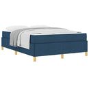 vidaXL Boxrugós ágy matracmal Kék és Fehér 140 x 190 cm szövet