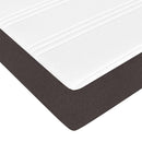 vidaXL Boxrugós ágy matracmal Sötétbarna és fehér 180 x 200 cm szövet