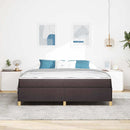 vidaXL Boxrugós ágy matracmal Sötétbarna és fehér 180 x 200 cm szövet