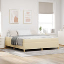 vidaXL Boxrugós ágy Krém és Bézs és Fehér 180 x 200 cm szövet