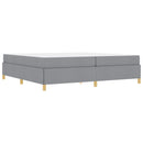 vidaXL Boxrugós ágy Világosszürke és Fehér 200 x 200 cm szövet