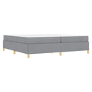 vidaXL Boxrugós ágy Világosszürke és Fehér 200 x 200 cm szövet