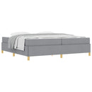 vidaXL Boxrugós ágy Világosszürke és Fehér 200 x 200 cm szövet