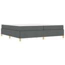 vidaXL Boxrugós ágy matracmal Sötétszürke 200 x 200 cm szövet