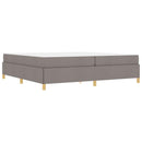 vidaXL Boxrugós ágy matracmal Taupe és fehér 200 x 200 cm szövet