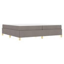 vidaXL Boxrugós ágy matracmal Taupe és fehér 200 x 200 cm szövet