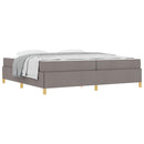 vidaXL Boxrugós ágy matracmal Taupe és fehér 200 x 200 cm szövet