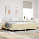 vidaXL Boxrugós ágy matracmal Fehér és krém 200 x 200 cm szövet
