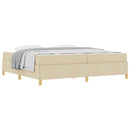 vidaXL Boxrugós ágy matracmal Fehér és krém 200 x 200 cm szövet