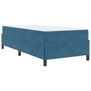 vidaXL Ágykeret matracmal Sötétkék és fehér 90 x 190 cm Bársony