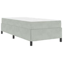 vidaXL Ágykeret Világosszürke és szürke és fehér 90 x 200 cm Bársony
