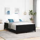 vidaXL Ágykeret Fekete és fehér és fekete 160 x 200 cm Bársony