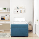 vidaXL Ágykeret matraccal matracmal Kék 80 x 200 cm Bársony