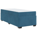vidaXL Ágykeret matraccal matracmal Kék 80 x 200 cm Bársony