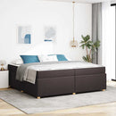 vidaXL Ágykeret matracmal sötétbarna 200 x 200 cm szövet