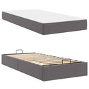vidaXL Ágykeret matraccal matracmal Szürke 90 x 200 cm Műbőr