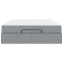 vidaXL Ágykeret matracmal Világosszürke 140 x 190 cm szövet