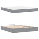 vidaXL Ágykeret tárolóval Világosszürke 180 x 200 cm szövet