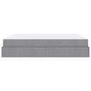 vidaXL Ágykeret tárolóval Világosszürke 180 x 200 cm szövet