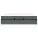 vidaXL Ágykeret tárolóval Sötétszürke 180 x 200 cm szövet