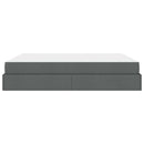 vidaXL Ágykeret tárolóval Sötétszürke 180 x 200 cm szövet