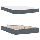 vidaXL Ágykeret Sötétszürke 160 x 200 cm Bársony