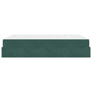 vidaXL Ágykeret Sötétzöld 160 x 200 cm Bársony