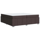 vidaXL Ágykeret matracmal sötétbarna 200 x 200 cm szövet