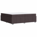 vidaXL Ágykeret matracmal sötétbarna 200 x 200 cm szövet