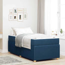 vidaXL Ágykeret matraccal matracmal Kék 90 x 200 cm szövet