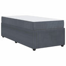 vidaXL Ágykeret matraccal matracmal Sötétszürke 90 x 200 cm Bársony