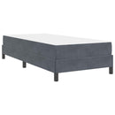 vidaXL Boxspring ágy matraccal Sötétszürke 90 x 200 cm Bársony